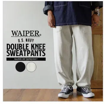 WAIPER.inc 미군 US NAVY 더블니 스웨트 팬츠