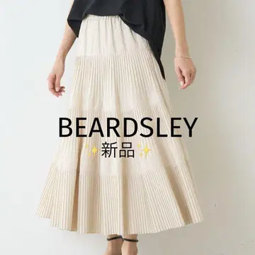 새상품 BEARDSLE 비어즐리 플리츠 티어드 스커트 화이트