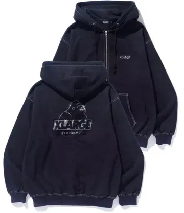 XLARGE 블랙 집업 후드티