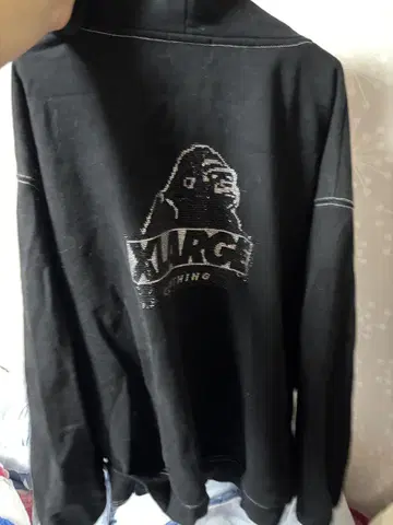 XLARGE 블랙 집업 후드티