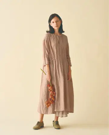 새상품급 파드칼레 24ss 텐셀 라미 보태니컬 다이 원피스
