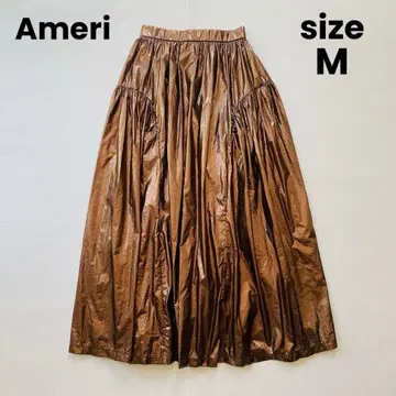 Ameri 아메리 METALLIC VOLUME FLARE SKIRT