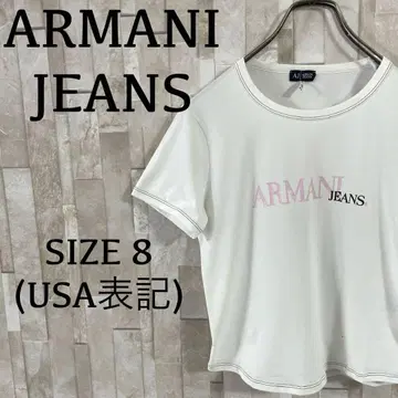 [ 새상품급 ] ARMANI JEANS 반팔 티셔츠 화이트 사이즈 8