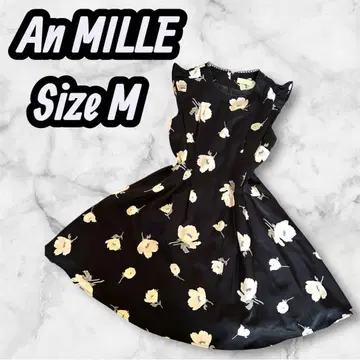 An MILLE 꽃무늬 슬리브리스 원피스 블랙 M 사이즈