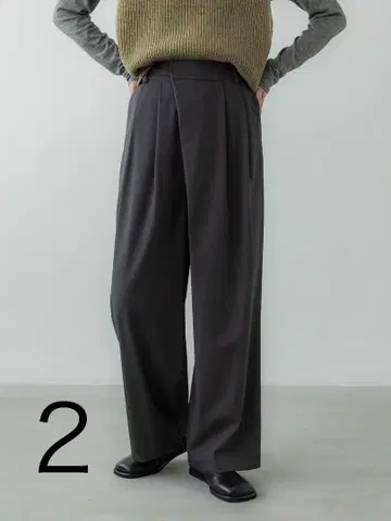 크루레 crewre 비대칭 투 턱 팬츠 2