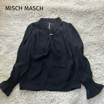 MISCH MASCH 2024 펄 보타이 블라우스 벨 슬리브 최근