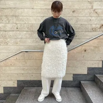 <6(ROKU)> 튤 니트 스커트