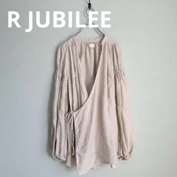 R JUBILEE 긴팔 울 린넨 셔츠 블라우스 아이보리 겉옷 S