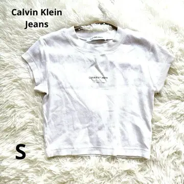 Calvin Klein Jeans 크롭 T셔츠 화이트 S 사이즈