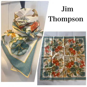 새상품급 Jim Thompson 하늘색 꽃무늬 나팔꽃 스카프