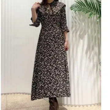snidel 빅 칼라 프린트 원피스