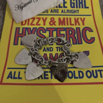 HYSTERIC GLAMOUR 기타 피크 참 실버 팔찌