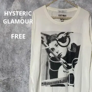 흑백 긴팔 티셔츠 HYSTERIC GLAMOUR 롱 여성 외국인 여자