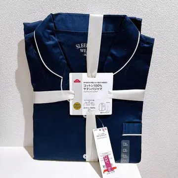 코튼 100% 새틴 파자마 XL 탑밸류 네이비
