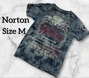 Norton 자수 타이다이 패턴 티셔츠 바이커 사이즈 M