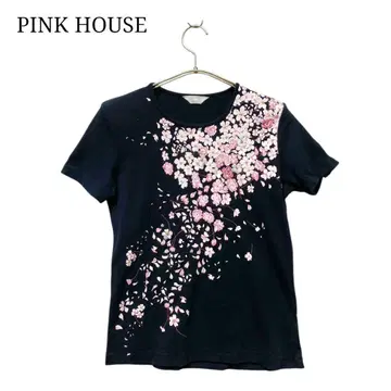 PINK HOUSE 티셔츠 블랙 핑크하우스