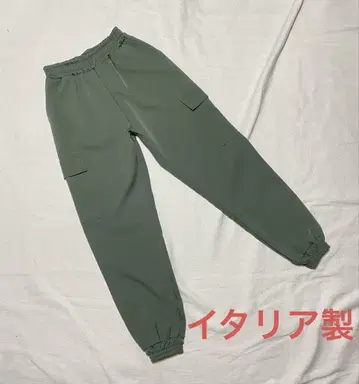 올리브 그린 조거 팬츠 (사이드 포켓)