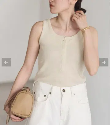 FRAMeWORK 코튼 LINEN 골지 헨리 탱크탑