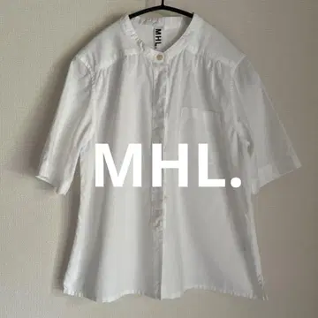 마가렛호웰 MHL. 밴드 칼라 반팔 셔츠 코튼 린넨