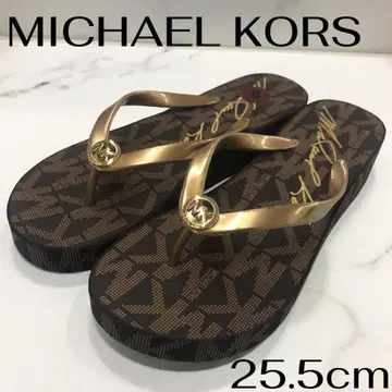 MICHAEL KORS 비치 샌들 25.5cm 골드 로고 예쁨