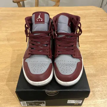 Air Jordan 하이컷 스니커즈 23.0cm 버건디/그레이