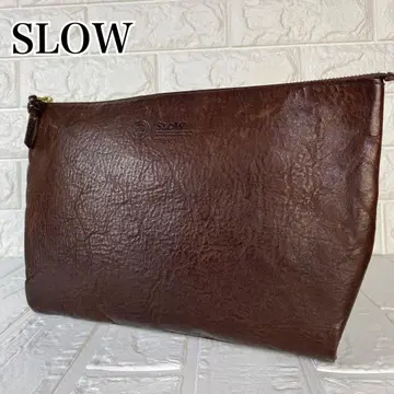SLOW 슬로우 클러치백 세컨드 백 가죽 브라운 파우치