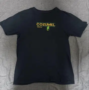 COZUMEL 멕시코 자수 로고 티셔츠 블랙 구제 의류