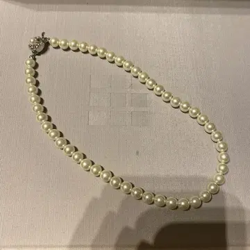 진주 목걸이 펄 꽃 꽃 클로징 40cm