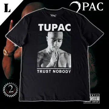 Tupac [ Trust Nobody ] 프론트 포토 프린트 티셔츠 L