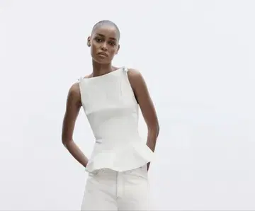 ZARA 페플럼 리본 상의