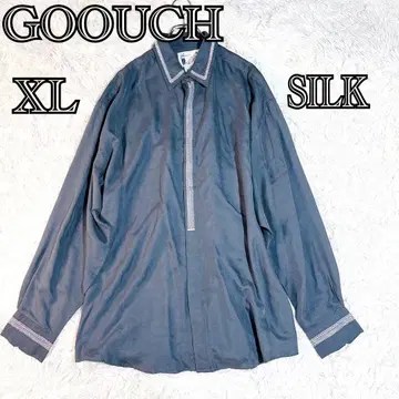 레어 GOOOUCH 구찌 실크 긴팔 셔츠 XL 자수 빈티지