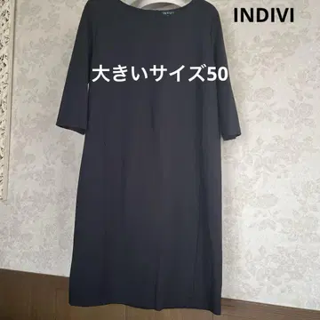 새상품급 극미품 빅 사이즈 50 인디비 원피스 블랙 일본제