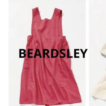 새상품 BEARDSLEY 비어즐리 에이프런 원피스 린넨100% 핑크