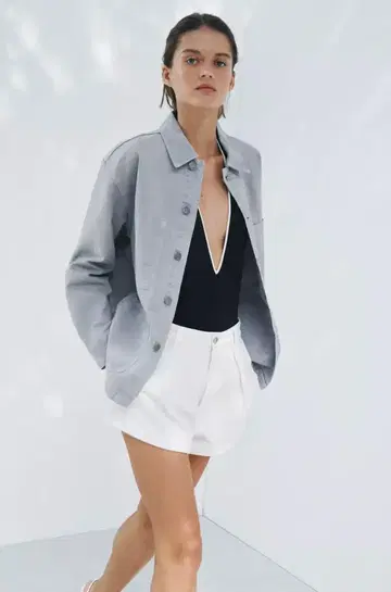 미사용 새상품 ZARA(자라) 화이트 데님 셔츠 자켓 G자켓