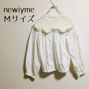 [Newiyme 뉴리미] 화이트 상의 레이스 블라우스 M 사이즈