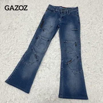 GAZOZ 00s Y2K 포켓 디자인 부츠컷 데님 팬츠