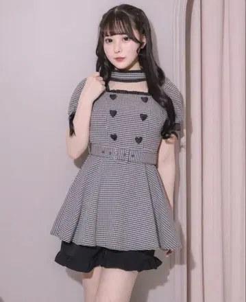 pium 초커 프릴 하트 버튼 셋업