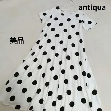 [새상품급] antiqua 안티카 도트 무늬 롱 티셔츠 원피스
