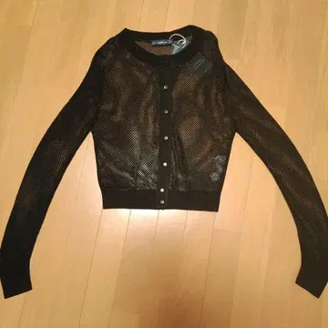 ZARA 메쉬 가디건 블랙 M