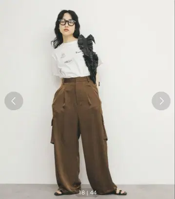새틴 카고 팬츠 여성용 폴리에스테르 100%