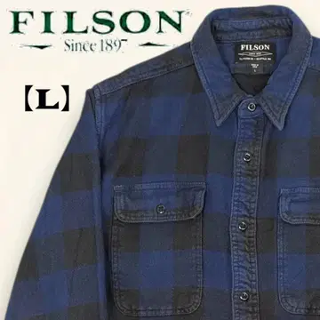 레어 블랙 택 FILSON 헤비 플란넬 긴팔 체크 셔츠