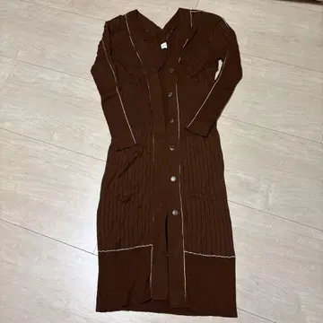 브라운 리브 가디건