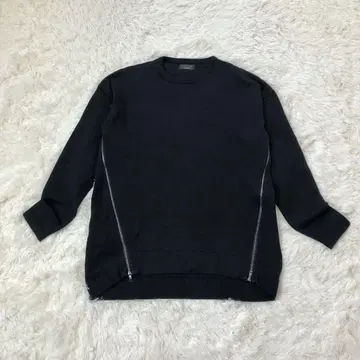 ZARA MAN 집업 슬릿 본딩 니트 스웨터 블랙 M