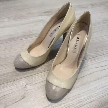 다이애나 에나멜 펌프스 베이지 라메 포멀 23cm