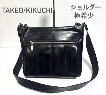 희귀 TAKEO/KIKUCHI 다케오 키쿠치 숄더백 가죽 블랙