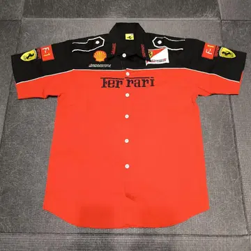 Ferrari 페라리 반팔 크루 셔츠 빨간색/블랙 M 사이즈