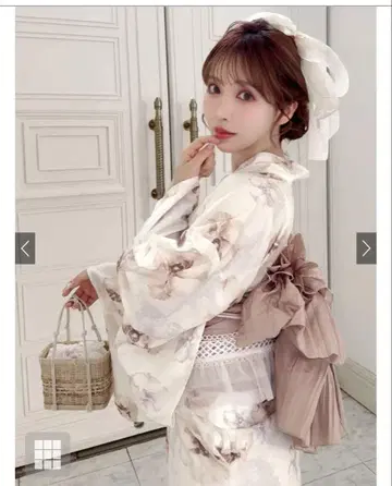 꽃무늬 유카타 오비 세트 GRL