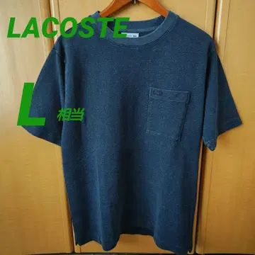 [새상품급] LACOSTE 네이비 티셔츠 L 상당 왼쪽 가슴 포켓 부착