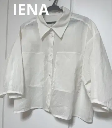 IENA 린넨 믹스 크롭 셔츠 화이트