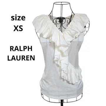 랄프 로렌 RALPH LAUREN 프릴 탱크탑 XS 화이트